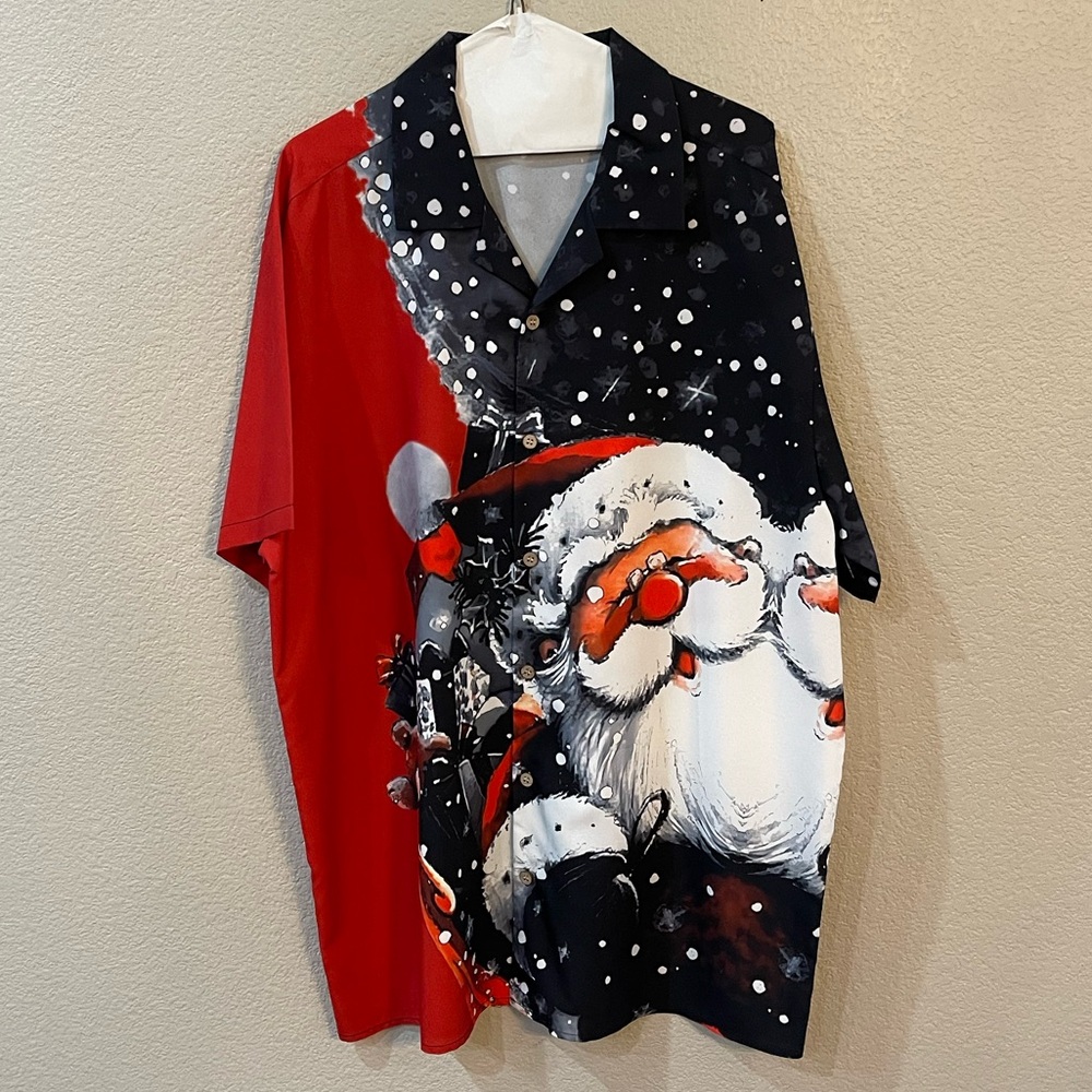 Mens Hardaddy Christmas Santa button up Shirt